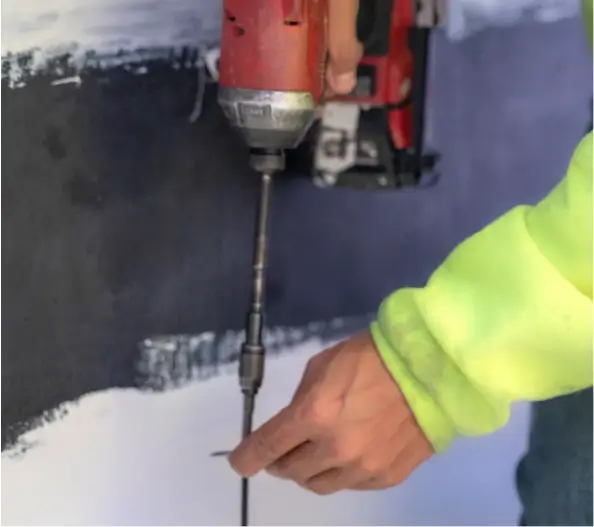 Commercial roof repair, drill